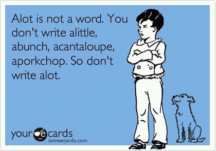 alot is not a word