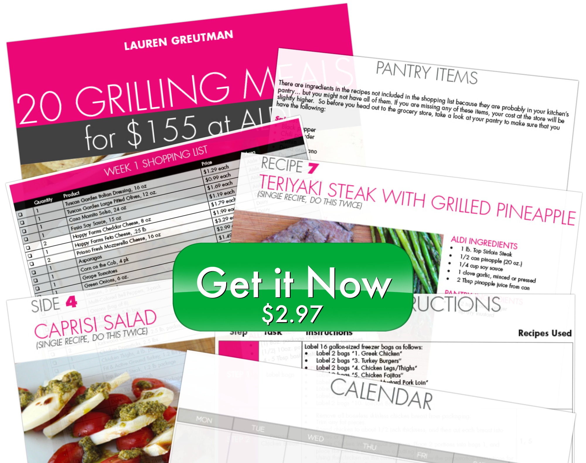 Grilling Plan collage with button and price