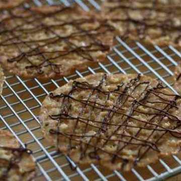 Chocolate Drizzled Oatmeal Lace Cookies