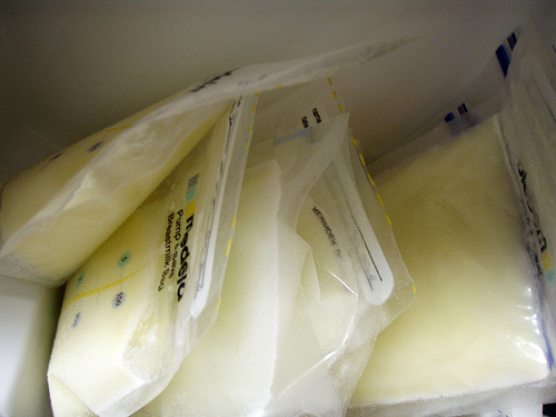 expressed breast milk in storage