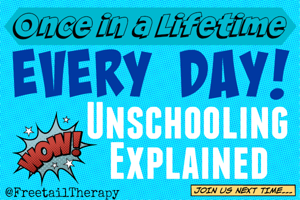 Once in a lifetime, every day! Unschooling Explained