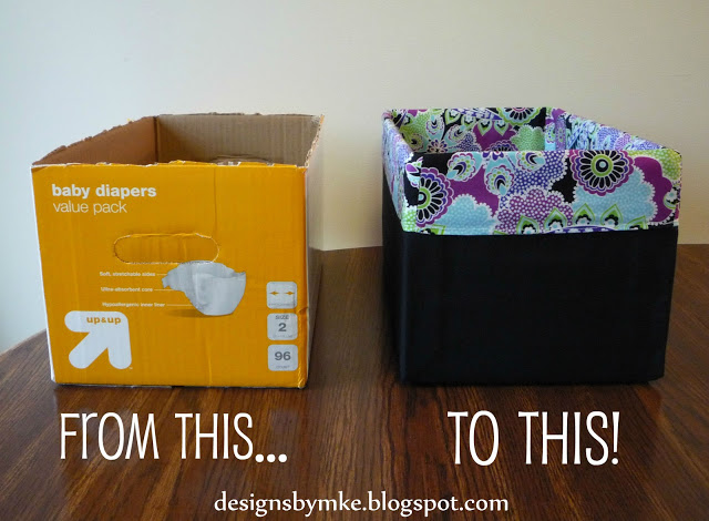 Upcycle boxes into beautiful storage totes